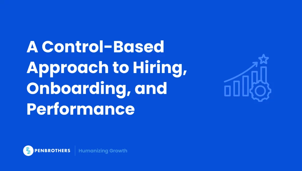 A Control-Based Approach to Hiring, Onboarding, and Performance