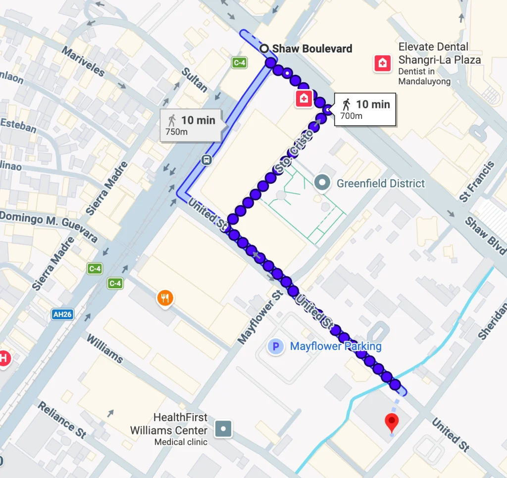 Map showing Penbrothers Mandaluyong office location near Shaw MRT-3